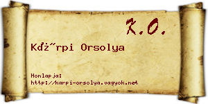 Kárpi Orsolya névjegykártya