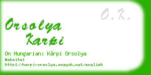 orsolya karpi business card