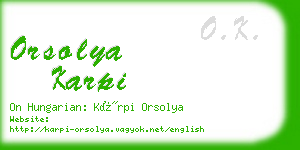 orsolya karpi business card